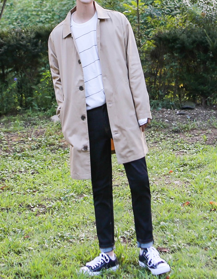 남자 면 싱글 코트 (4color)