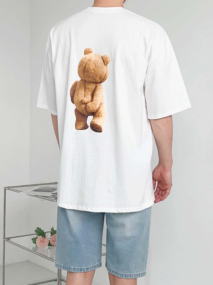 오버핏 커플 테디 곰 반팔티_(3color)